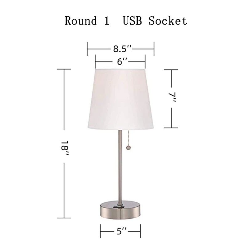 D Round 1 Socket Современный ночной светодиодный настольный светильник с абажуром, зарядка через usb порты для спальни, гостиной, лофт, офисный стол, декор для комнаты, светильник - Цвет абажура: D Round 1 Socket