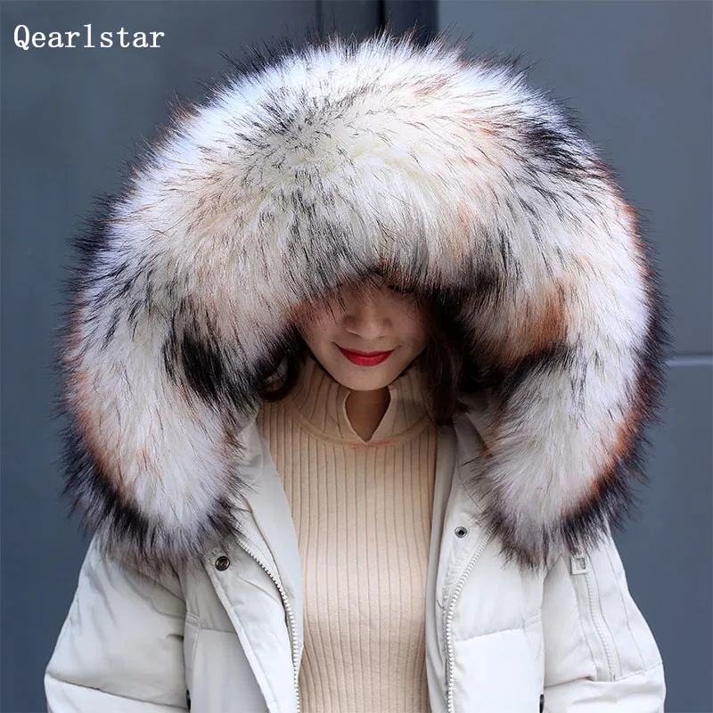 Супер Роскошный 100% высококачественный зимний шарф Qearlstar воротник из