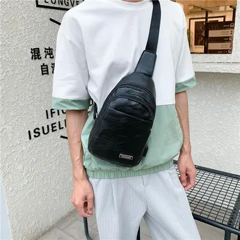 

Brief Soft PU Leather Chest Bags for Men 2020 Summer Male Casual Crossbody Messenger Shoulder Bag Gentleman Purse Travel Handbag