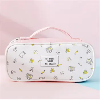 

Canvas Pencil Case Creative Large Capacity Side Open Zipper Pencil Bag School Stationery