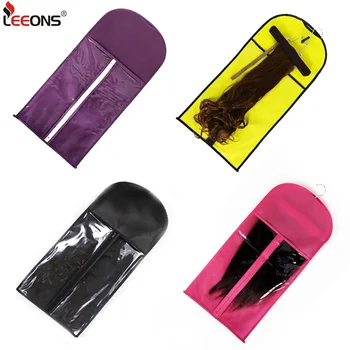 

Leeons Wholesale Hair Storage Bag With Hanger Non-Woven Storage Bag With Custom Logo Dust Proof Protective Hair Package Portable