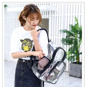

Women Men Transparent Clear Backpack Shoulder School Bag Travel Handbag Rucksack