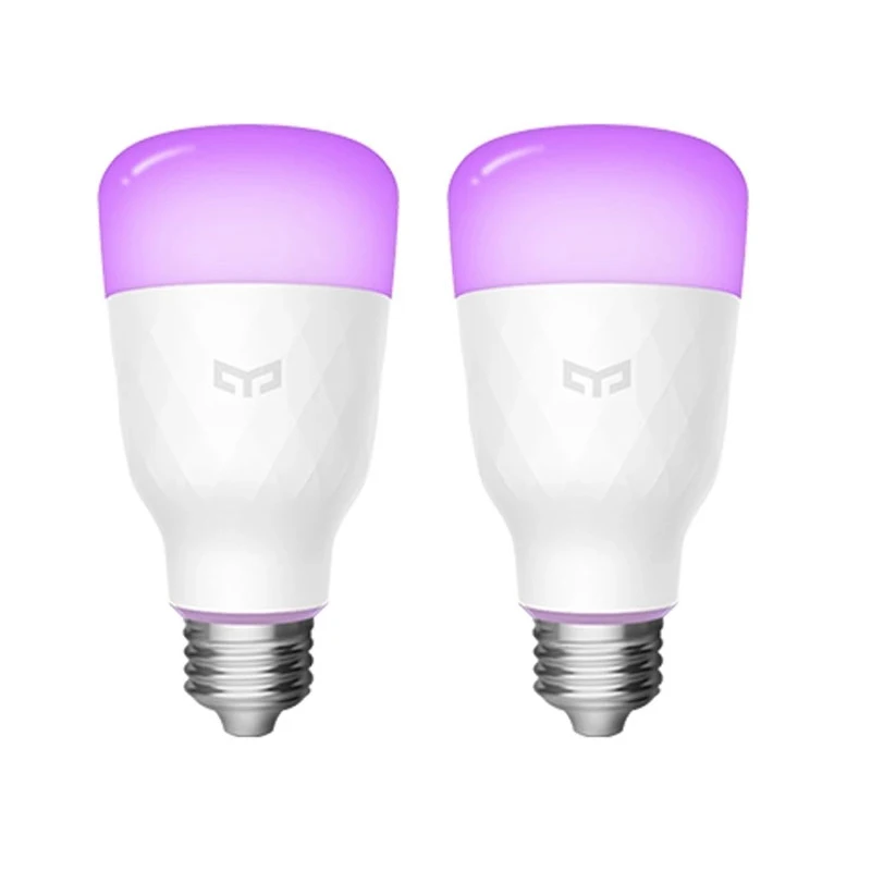 Умный светодиодный светильник Xiaomi Yeelight, цветная версия E27, 10 Вт, 800 люменов, Wi-Fi, пульт дистанционного управления, работает с домашним приложением MIJIA Smart Home - Цвет: 2 pieces