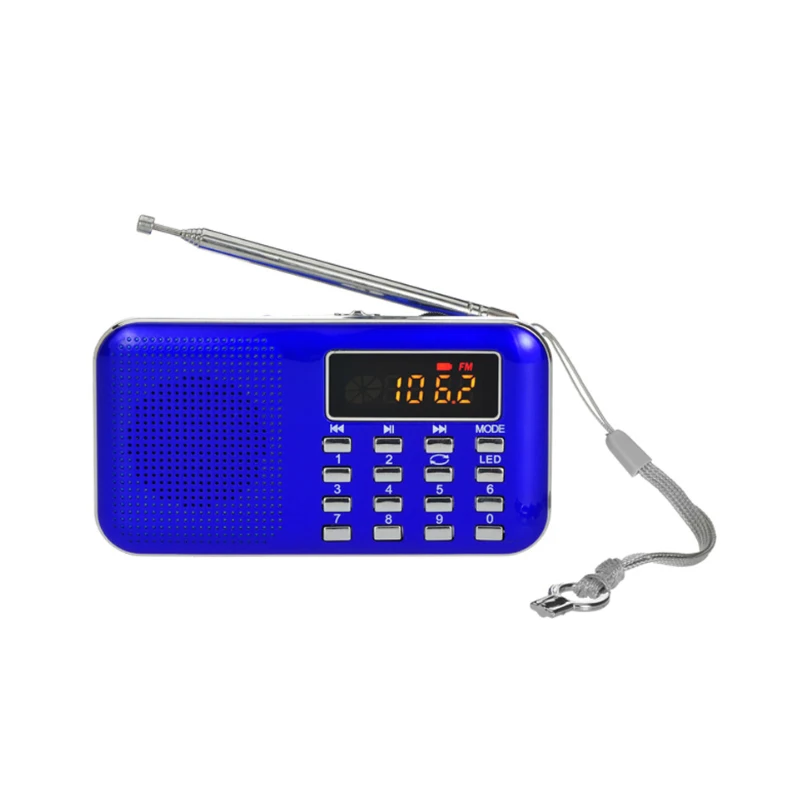 Портативный fm-радио мини lcd цифровой fm-радио USB TF/Mini SD карта 16 Гб MP3 стерео музыкальный плеер - Цвет: Blue