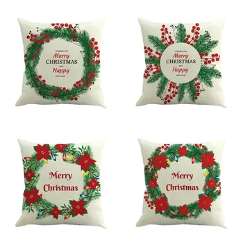 

Cushion Cover Pillowcase Cover Sofa Christmas Pillowcase Pillow Covers Decorative Cotton Linen Pillowcase 45x45cm