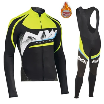 

Winter Thermal Fleece NW 2019 Team Cycling Long Sleeve Jersey MTB Bicycle Bike 9D gel pad Pants Set Ciclismo bicicleta maillot
