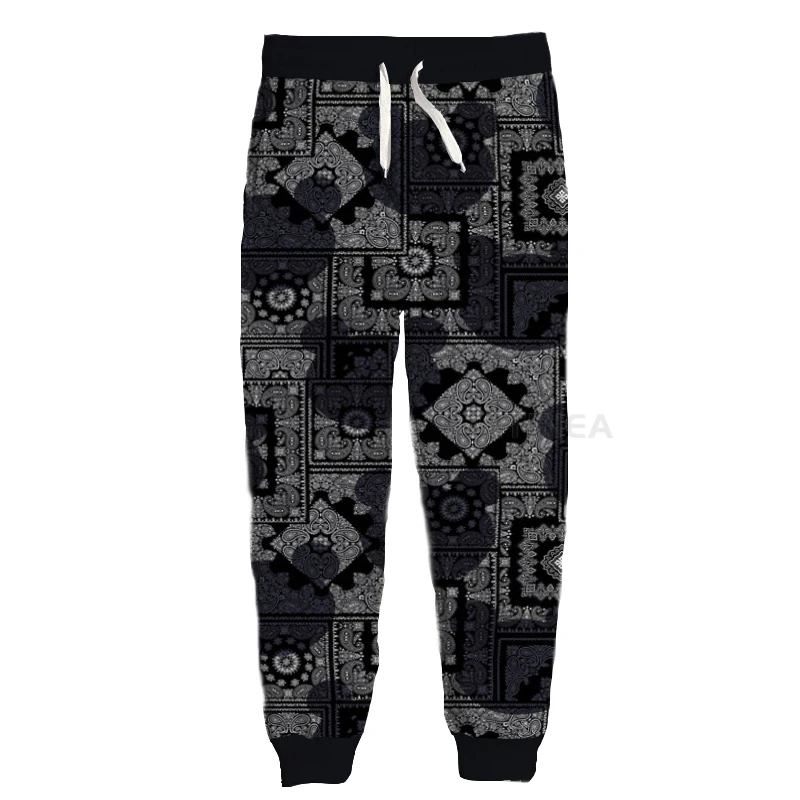 New Fashion Bandana Graphic Spring Autumn Winter Hip Hop Casual Brand 3D Print Paisley Pants Polyester v18 cotton track pants