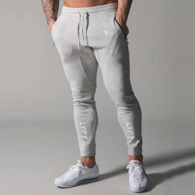 LYFT PIPING STRETCH PANTS Mens Sweatpants Running Sports Jogging Pants Men Trouser Tracksuit Gym Fitness Bodybuilding Men Pants gray
