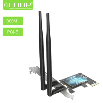 

EDUP Wireless Network Adapter 300Mbps 2.4GHz PCI-E WiFi Card Network Card 802.11n For PC Desktop
