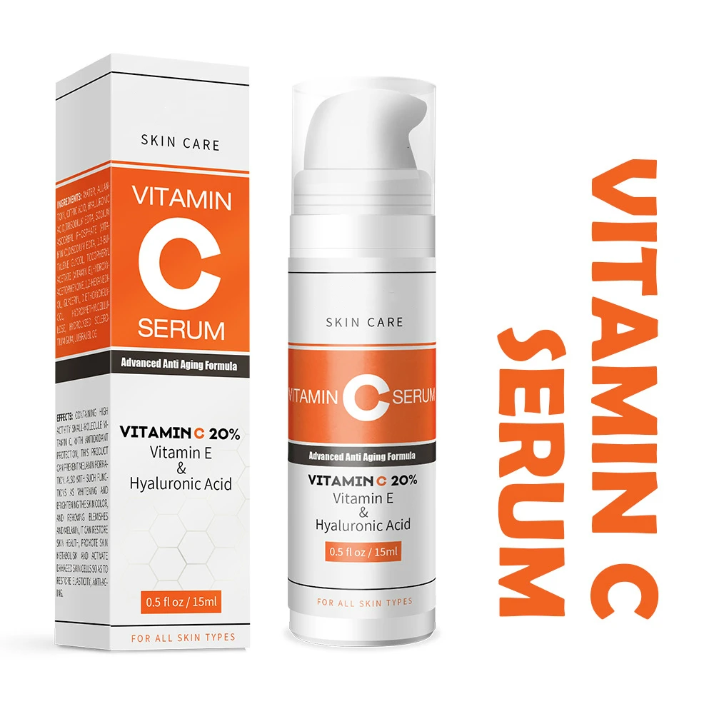 MO TULIP Pure Vitamin C Serum Liquid Freckle Removal Acne Scars Hyaluronic Acid Anti-wrinkle Vc Face Serum Fade Dark Spot