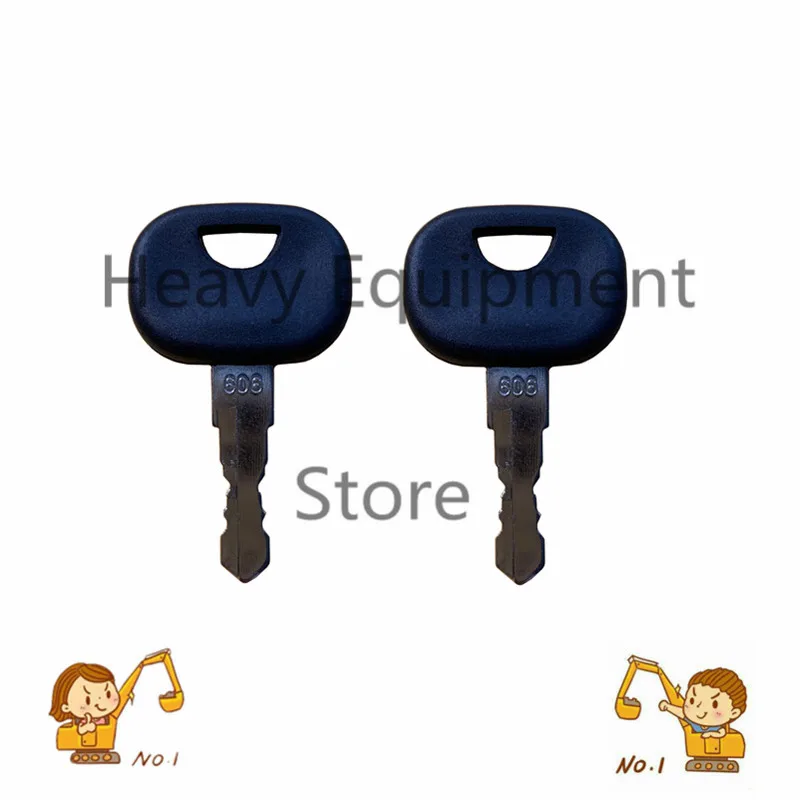 2 Pcs 606 Chiave Di Accensione Per Liebherr John Deere Track Loader Heavy Equipment Starter Spedizione Gratuita