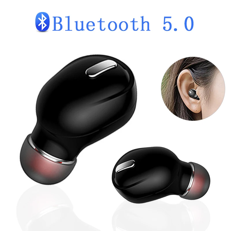 Mini Wireless Bluetooth 5.0 Earphone Sport With Mic Handsfree Headset Earbuds Headphones For Xiaomi Samsung Huawei Earphones X9