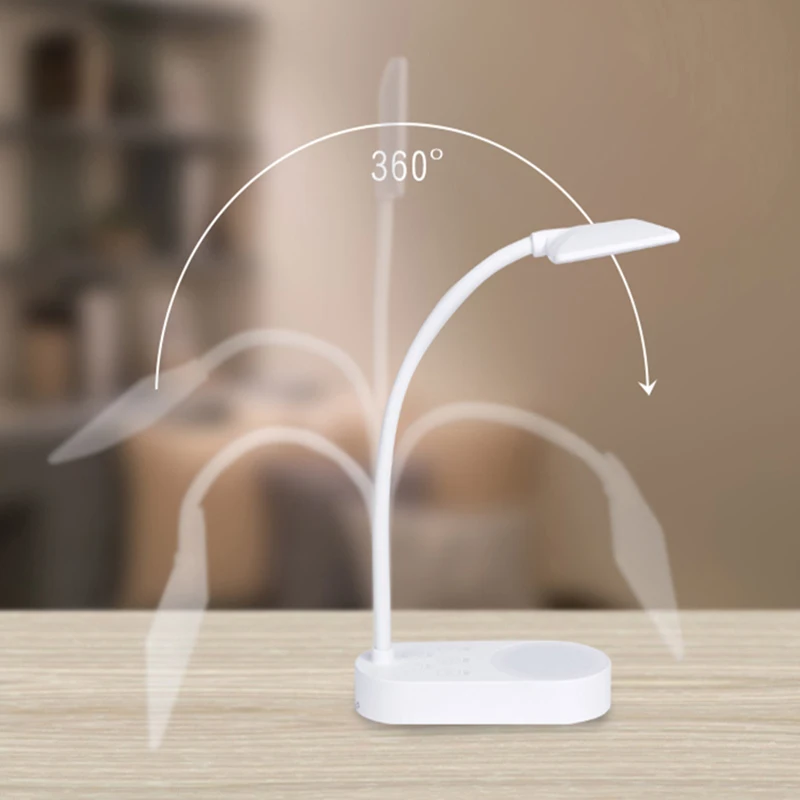Top-Innovative Dual Lamp Design Usb Charging 5 Stops Cold/Warm Light Table Lamp Desk Table Light Led Desk Lamps Flexo Flexible L