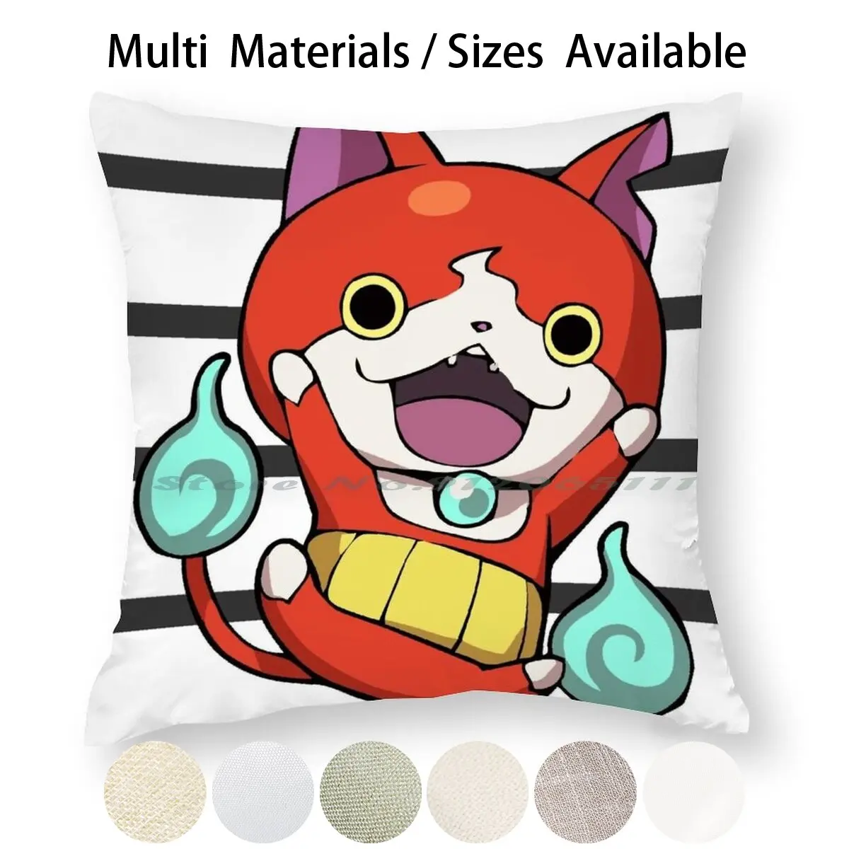 Yokai Watch Jibanyan 2 Pillow Case Throw Pillow Cover Cotton Linen