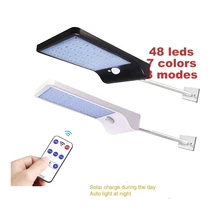 remote 36/48 LED Solar Light Three Modes Waterproof Outdoor Wall Fence spot security lamp for garden yard pathway pation 1 4pcs led solar light wall lamp stainless steel waterproof garden decoration fence stair pathway yard security light solar lamp