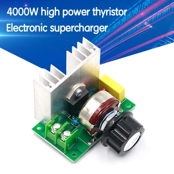

Hot AC 220V 4000W Adjustable Motor Speed Controller Electronic Volt Voltage Regulator SCR Dimmer Module
