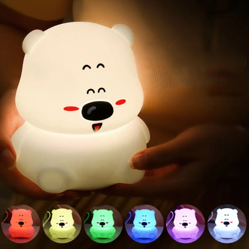 2020 Cute Bear LED Night Light Animal Light for Kids Children Baby USB LED Bedside Sleeping Lamp Toys Gifts for Children