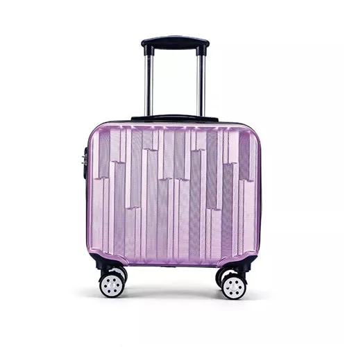 purple KLQDZMS 18 дюймов новая мода ABS+ PC чемодан на колёсиках чехол костюм тележка чехол с колесом для мужчин и женщин сумка для путешествий - Цвет: purple