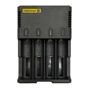 

I4 Battery Charger 4-Slot Fully Compatible Charger for Lithium Battery 18650 26650 16340 14500(EU Plug)
