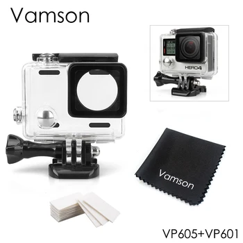 

Vamson Waterproof Case for Go Pro Hero 4 3+ Black for Gopro Camera Accessory Surfing Diving Bracket Protective Housing VP605