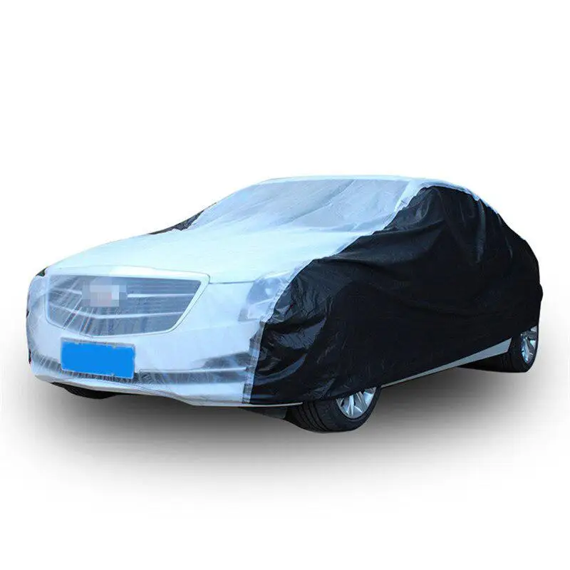 Чехол для автомобиля черный + прозрачный дождевой пыленепроницаемый