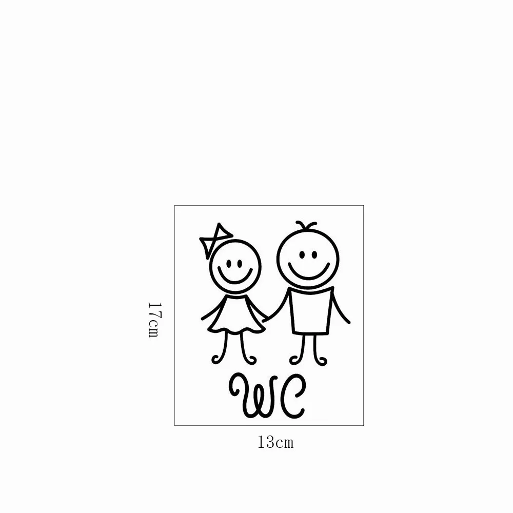 1Set Bathroom Boy And Girl Toilet Door Stickers Creative Home Decoration Removable Self-adhesive Carving Custom Decor | Дом и сад