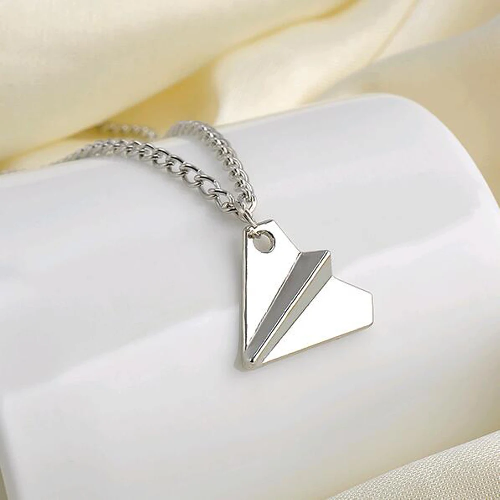 Jikolililili New Vintage Paper Airplane Necklace Highlights Your