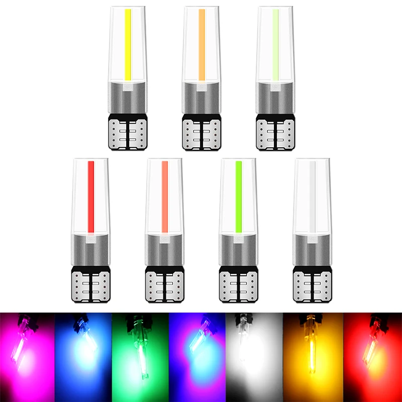 2 шт. новейший W5W led T10 cob стеклянный автомобильный светильник светодиодный с нитью