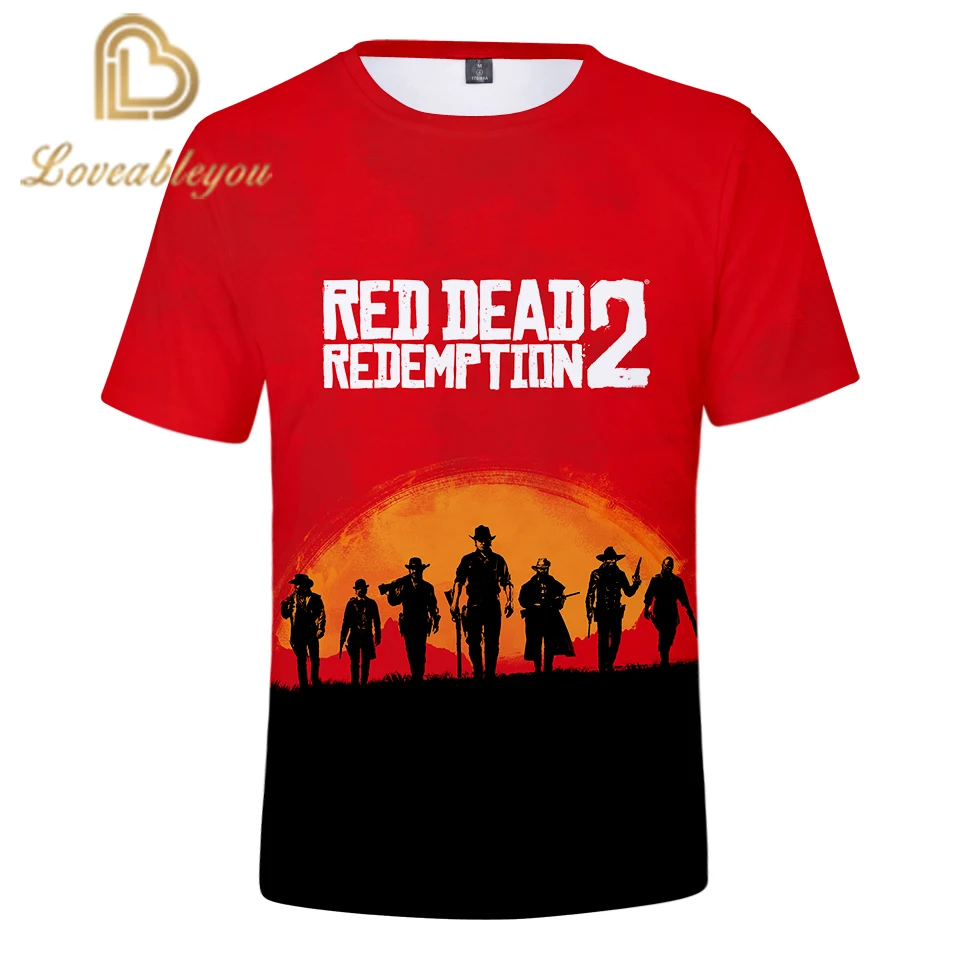 

3D Red Dead Redemption 2 T-shirt Men American New Game Short T-shirt Women/men Fashion Casual 3D Funny T-shirt Plub Size 4XL