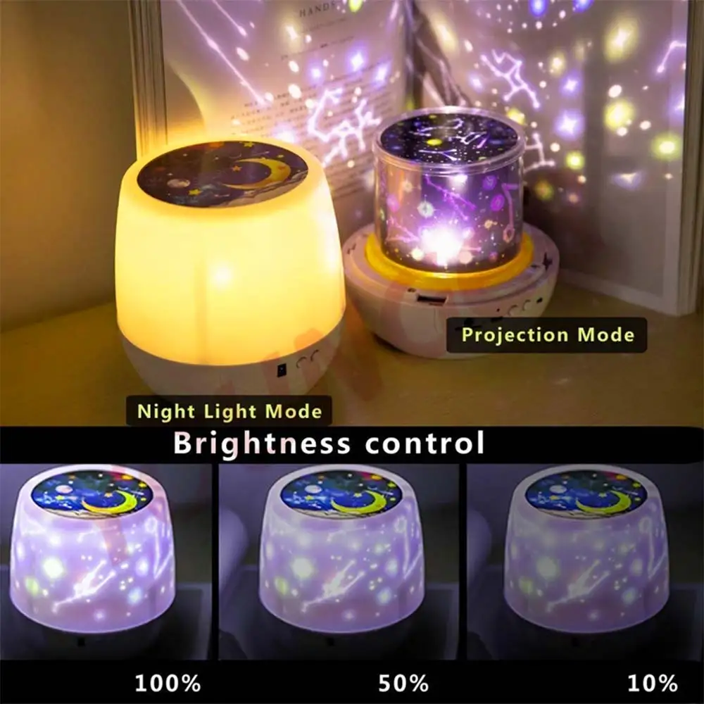 

1pcs Birthday Star Projector 360 Rotation Multifunction Projection Lamp Planetary Light Living Room Night Light Atmosphere