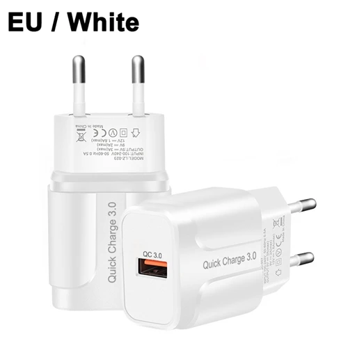 EU White OREY 18 Вт быстрое зарядное устройство QC 3,0 USB зарядное устройство для iPhone X Xr Quick Charge 3,0 для samsung S10 Plus Xiaomi Mi 9 зарядное устройство для телефона - Тип штекера: EU White