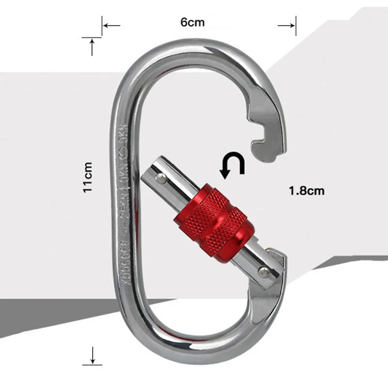 

25KN Outdoor Alloy Steel Carabiner O-Ring Key Chain Clip Hook Buckle Accessories