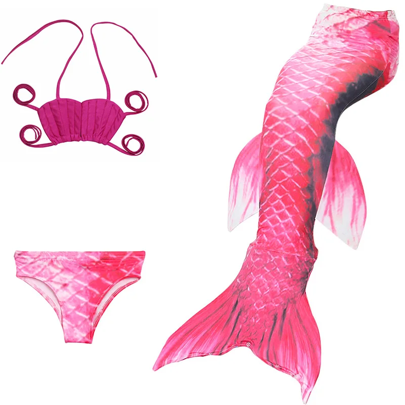 Детский купальный костюм русалки с хвостом русалки для девочек, купальный костюм с бикини, Маскарадные костюмы - Цвет: Package list 2-09
