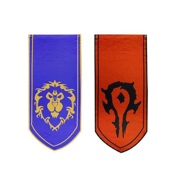 

World Of Warcraft Alliance Banner Flag Cheap Custom Horde Badge Orc Emblem Poster Riot Game Movie Cosplay Home Decoration