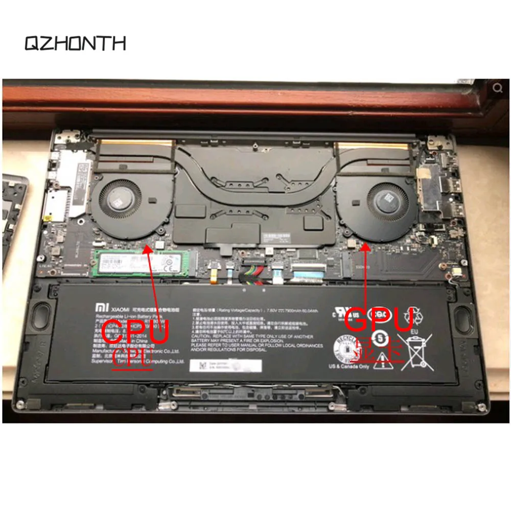 Laptop NEW CPU+GPU Cooling Fan For Xiaomi Pro 15.6 FK7N FK7M 4wire 6033B0061501 6033B0061601 (7)