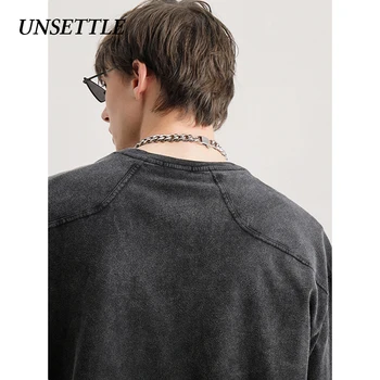 

UNSETTLE 2020SS thick cotton heavy weight fabric T-shirts Men/Women Hip Hop kanye west Basic Streetwear tshirt Short Sleeve Tees