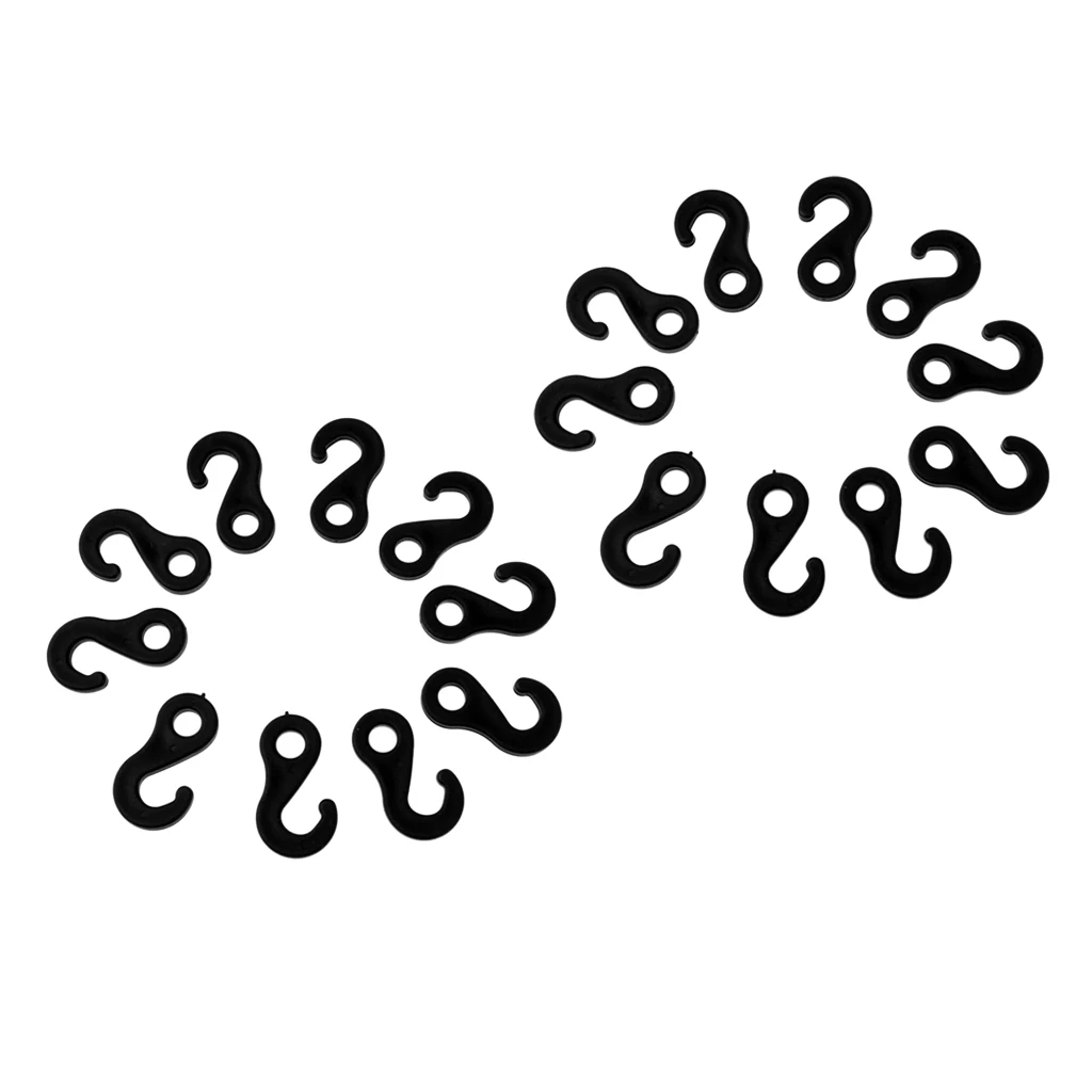 20 Pcs Heavy Duty Plastic Hook For Fasten Camping Tent Bungee Cord End 20 Pcs Heavy Duty Plastic Hook For Fasten Camping Tent Bungee Cord End
