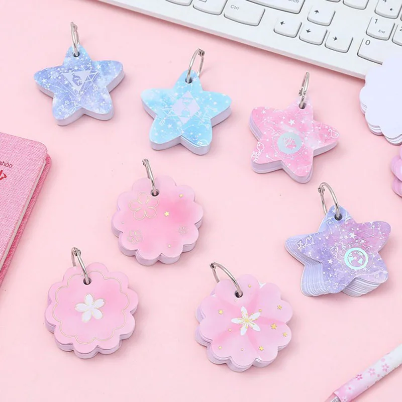 

1 Pcs Kawaii Gilding Star Sakura Sticky Notes Starry Sky Adhesive Memo Pad School Supply Planner Stationery