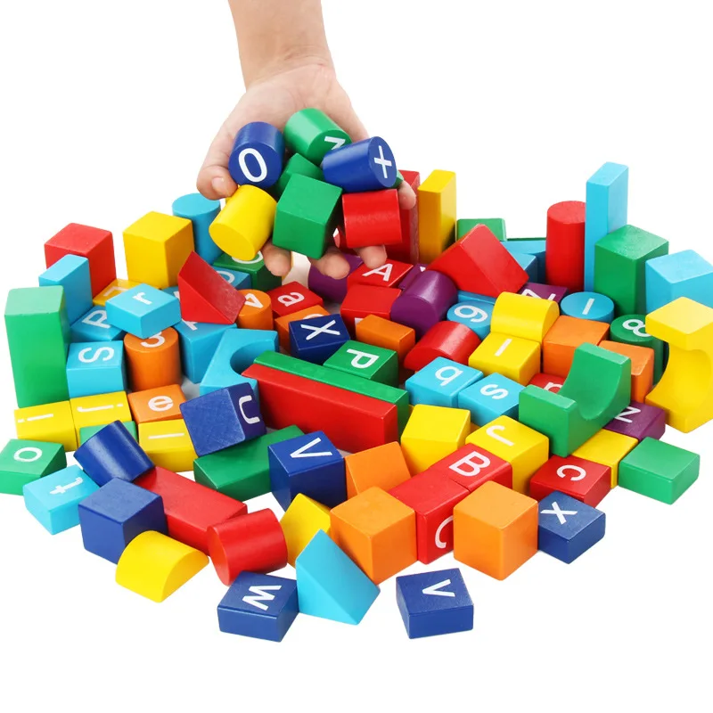 

Children Wood with Numbers English Lettered Educational Early Childhood 1 Solid Wood 2 Infants Color 3 ENLIGHTEN Building Blocks