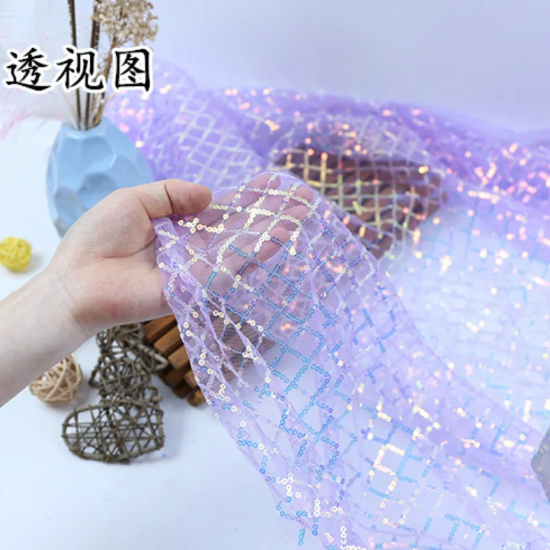 Блесток ткань органза; блестящая Свадебная вечеринка поставки фон Платье для косплея Материал