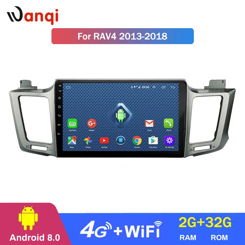 4G Lte All Netcom 10 1 дюймов Android 8 0 автомобильный dvd мультимедийная система для Toyota RAV4 2013
