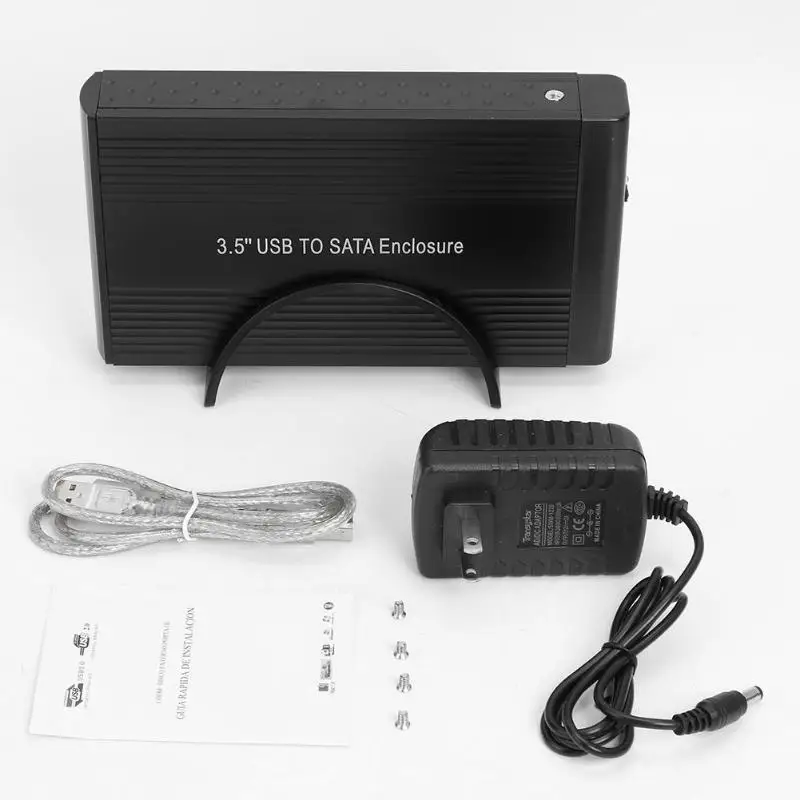 SATA to USB 2.0 US 3,5 дюймов 6 T/8 T чехол для жесткого диска SATA для USB 3,0/2,0 адаптер США/ЕС внешний корпус для жесткого диска алюминиевый высокоскоростной чехол для жесткого диска - Цвет: SATA to USB 2.0 US