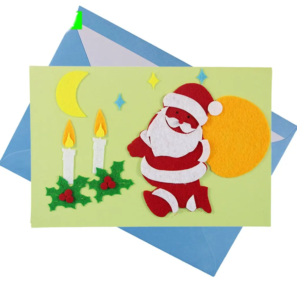 1 шт., Детские креативные открытки из нетканого материала, рождественский подарок для учителя, студентов, детей, поделок ручной работы