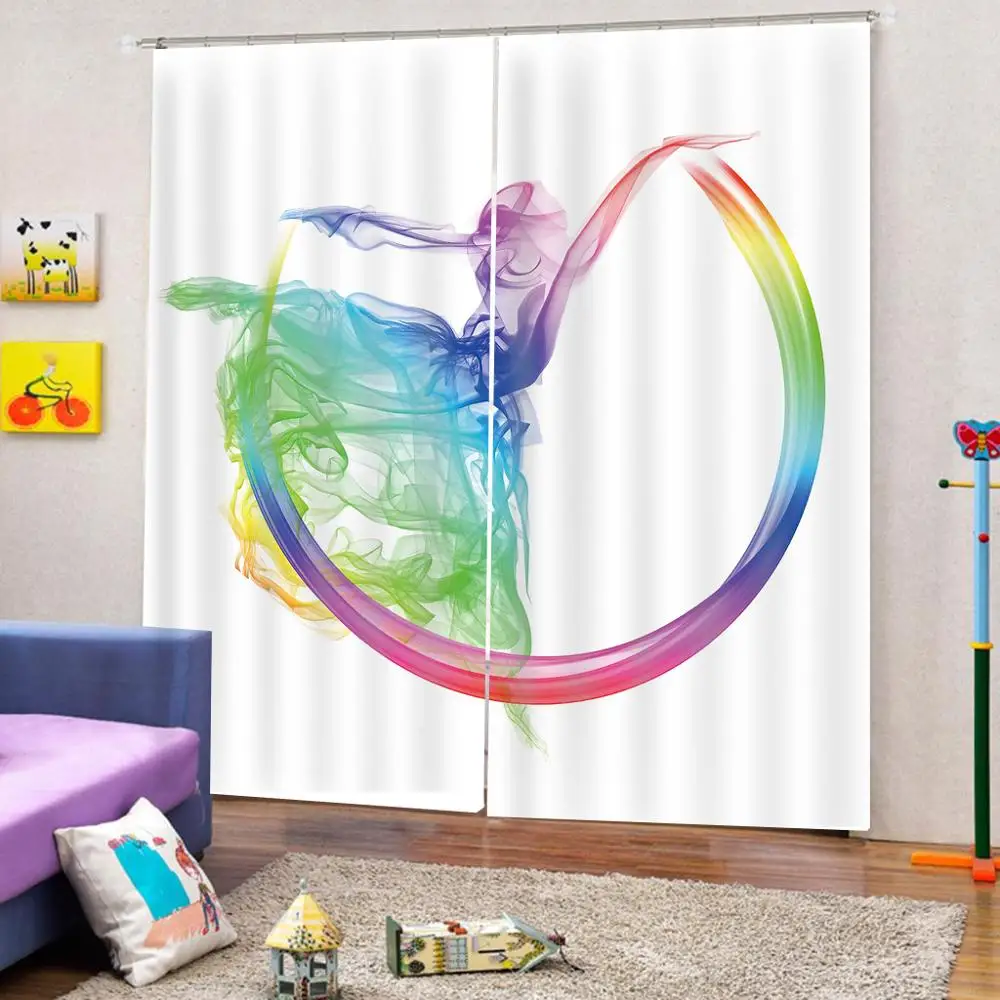 Dream rainbow aurora, 3D оконные шторы, занавески для гостиной, спальни, Декор, Индивидуальный размер, занавески, затенение