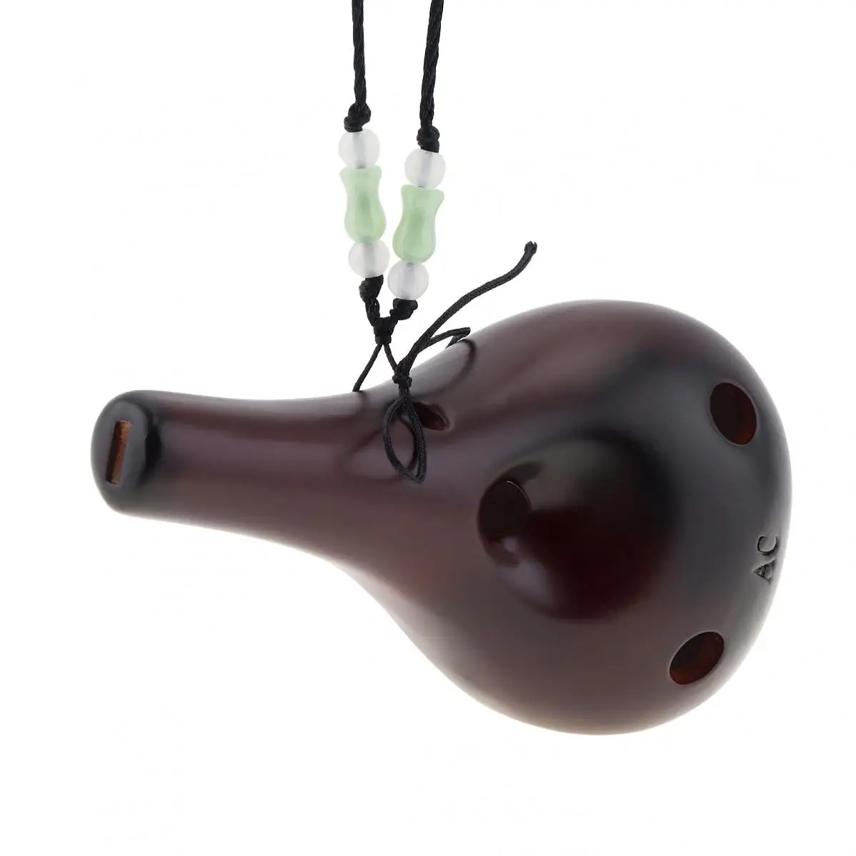 Alto ToneC 6 Holes Ocarina Ceramic Black Pottery Smoky Glaze Flute Instrument for Beginner with Hang Rope