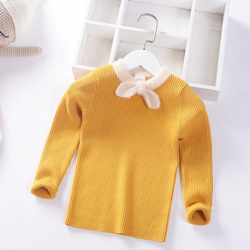 Вязаный свитер для девочек; сезон осень-зима; коллекция года; пуловер для малышей; топы