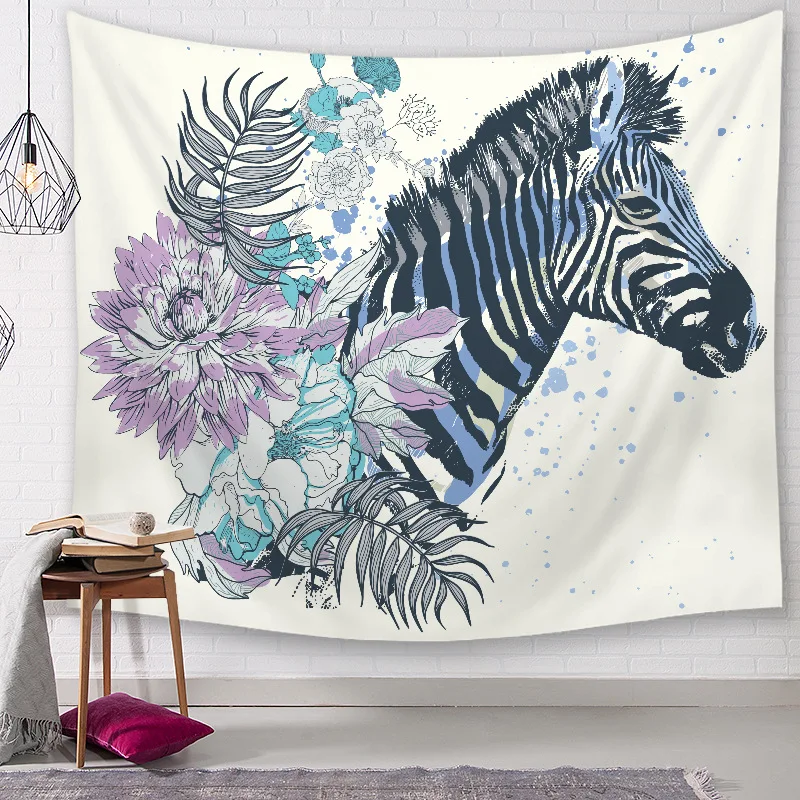 Серия Lychee Zebra, настенный гобелен с принтом, одеяло из полиэстера, художественный Настенный Ковер, домашний декоративный гобелен