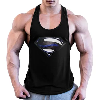 

New Fashion Superhero Cotton Loose Breathable Tank Top Men Fitness Shirt Gyms Bodybuilding Sleeveless Shirt Workout Singlet Vest