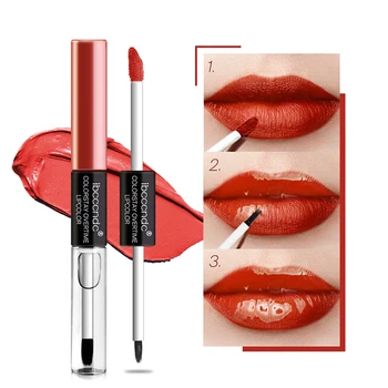 

Ibcccndc velvet matte lip gloss + moisture lip oil dual ended 12 colors purple red orange color waterproof liquid lipstick IB015