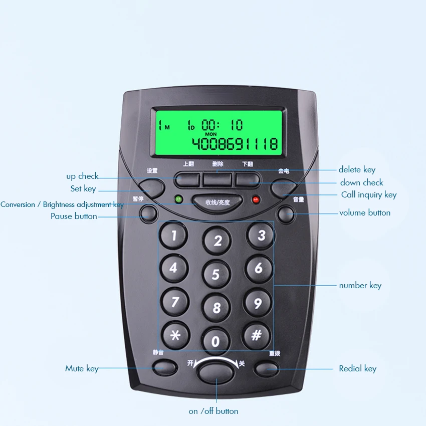 Телефонный проводный телефон колл центра Dialpad с Монофонической/бинауральной
